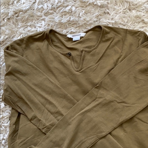 Zadig & Voltaire Other - ZADIG &VOLTAIRE along sleeves olive M teeshirt